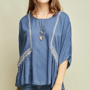 NWT Entro dolman sleeve top cornflower blue Size Large